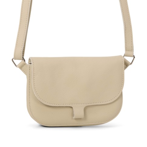 Crossbody bag cement leather Almond blossom - Keecie