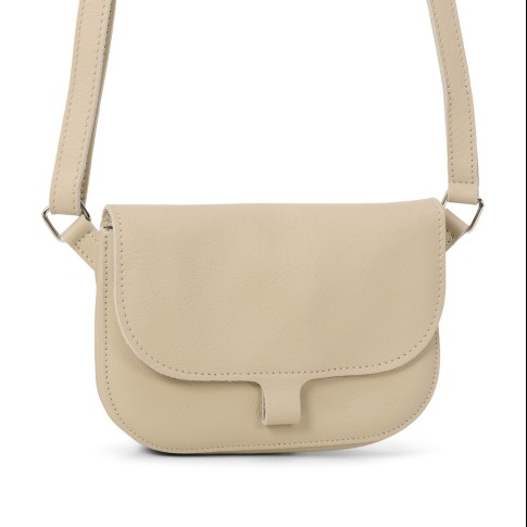 Crossbody bag cement leather Almond blossom - Keecie