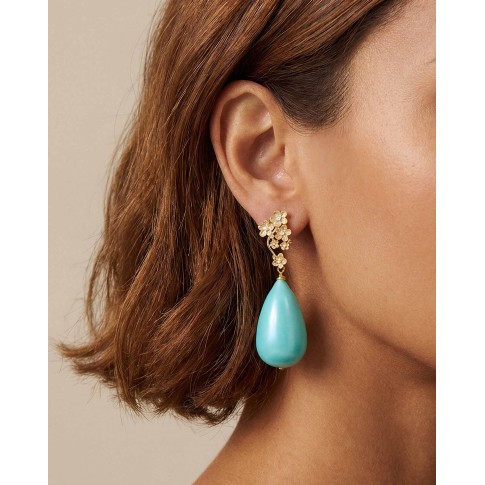 Van Gogh Cotton Pearls stud earrings Almond Blossom, by Miccy’s