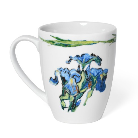 Van Gogh Porcelain mug Irises & leaves rim, by Catchii