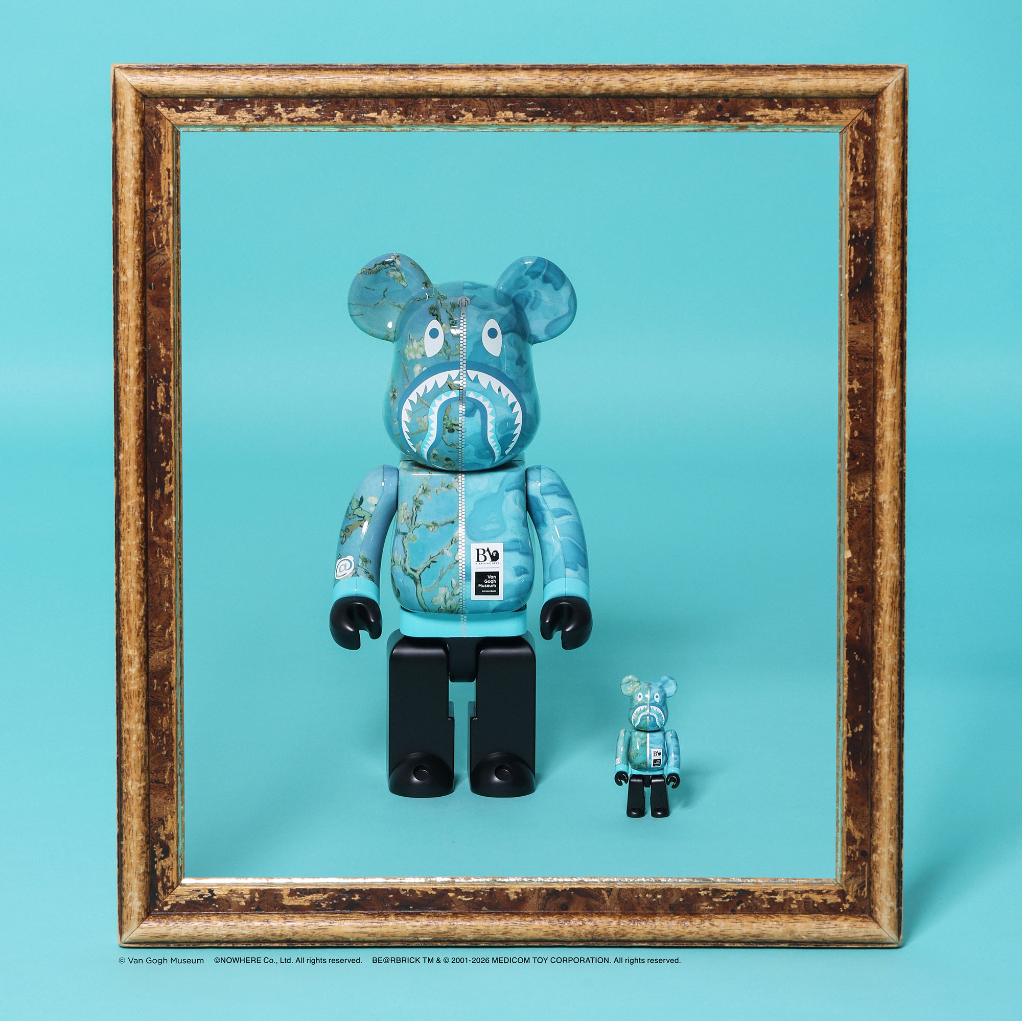 BE@RBRICK BAPE® × Van Gogh Museum Almond Blossom SHARK 100% & 400