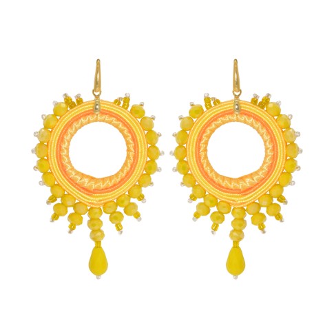 Van Gogh Velvet Dreams earrings Sunflowers, by Miccy’s