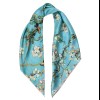 Van Gogh Luxury silk twill scarf Almond Blossom with rose rim