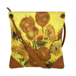Van Gogh Bag leather & silk Sunflowers