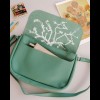 Shoulder bag green leather Almond Blossom - Keecie