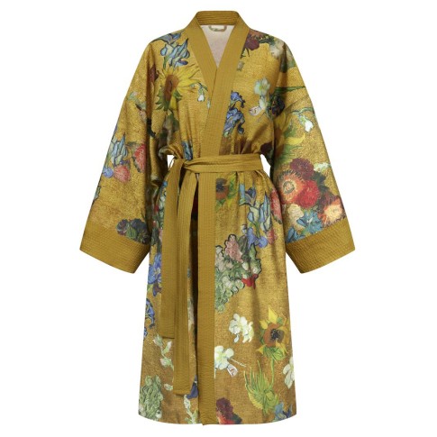 Kimono Vincent's flowers gold-tone, Beddinghouse x Van Gogh Museum