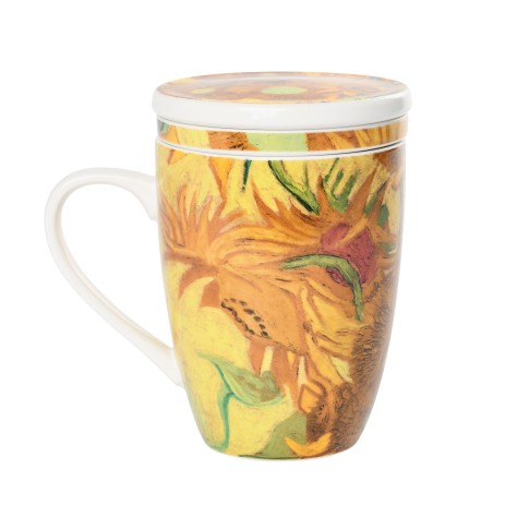 Van Gogh Mug with infuser Sunflowers