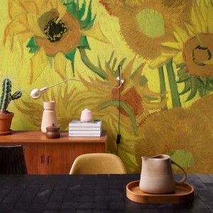 Van Gogh 3D Wallpaper Sunflowers