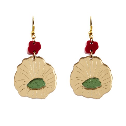 Van Gogh Yellow/Green Sunflowers Drop Earrings