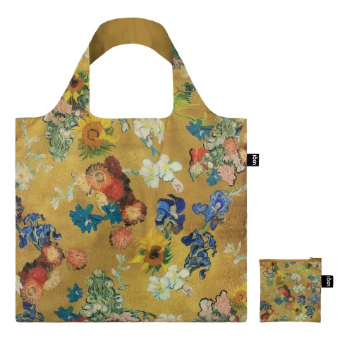 Bag Vincent's flowers gold, LOQI x Van Gogh Museum