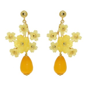 Van Gogh Flowerpot gemstone earrings Sunflowers, by Miccy’s
