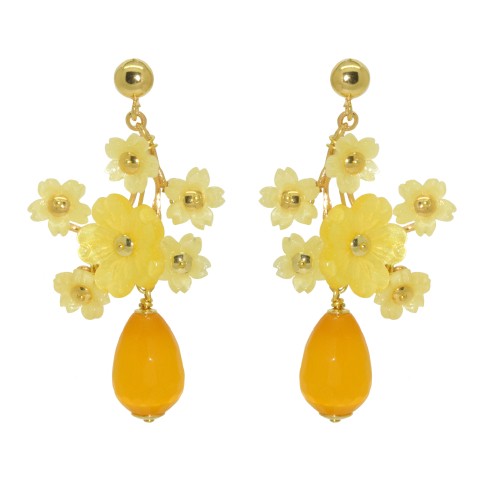 Van Gogh Flowerpot gemstone earrings Sunflowers, by Miccy’s
