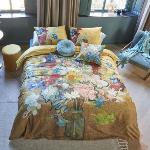 Duvet cover Bouquet of Vincent's flowers gold, Beddinghouse x Van Gogh Museum®