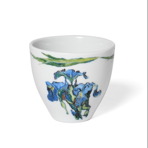 Van Gogh Porcelain coffee cup Irises & leaves rim, by Catchii®