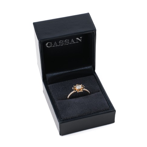 Van Gogh Gassan® Golden ring with 23 diamonds Sunflowers