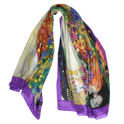 Large silk scarf Klimt Water Serpents II