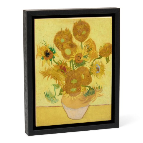 Ceramic tile in wooden frame Sunflowers