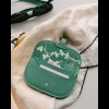 Wallet green leather Almond Blossom - Keecie