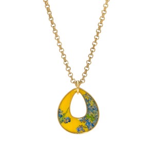 Van Gogh 22kt Goldplated pendant necklace Irises, by Erwin Pearl®