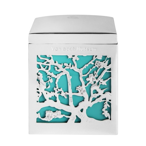 Van Gogh Newby tea in silver plated caddy, Almond Blossom