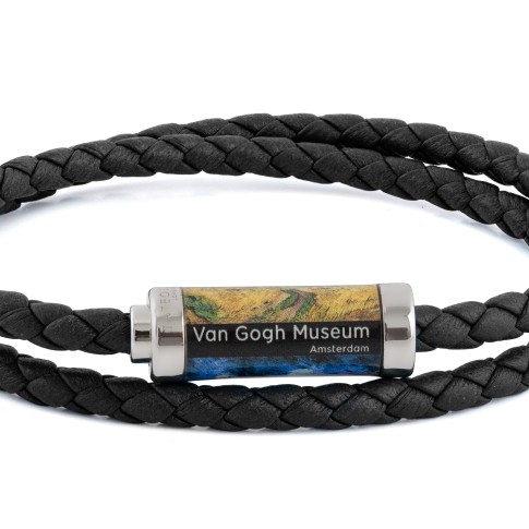 Van Gogh Tateossian® leather braided bracelet black