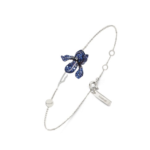 Van Gogh Gassan Golden bracelet with blue topaz Irises