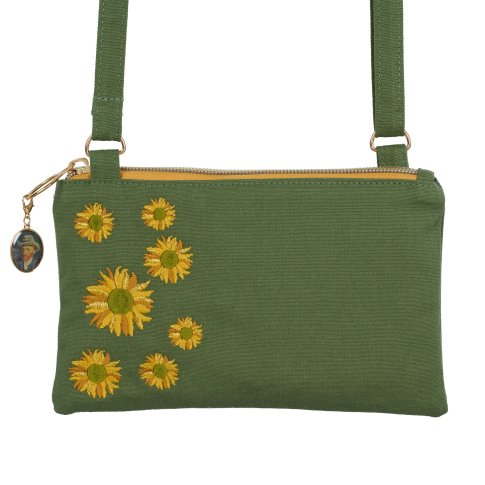 Van Gogh Cross-body bag with Sunflowers embroidery