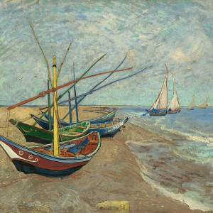 Van Gogh Giclée, Fishing Boats on the Beach at Les Saintes-Maries-de-la-Mer