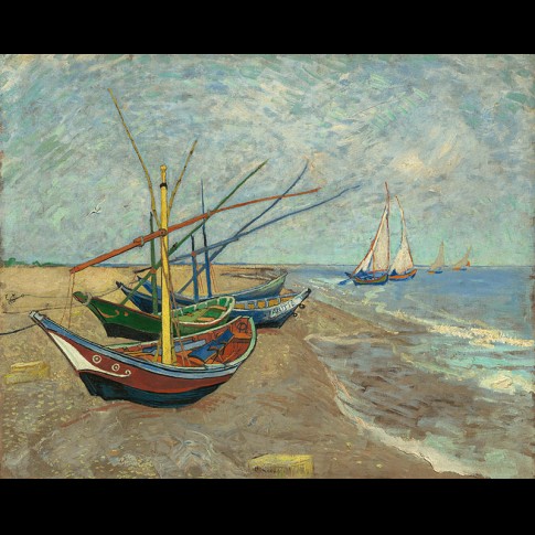 Van Gogh Giclée, Vissersboten op het strand van Les Saintes-Maries-de-la-Mer