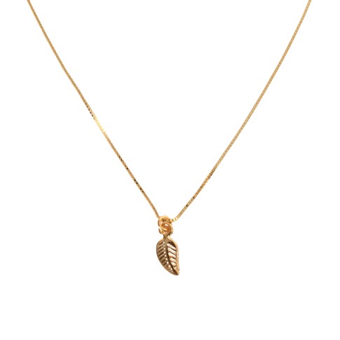 Van Gogh Gold plated necklace with leaf, by Ellen Beekmans®