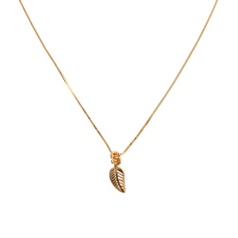 Van Gogh Gold plated necklace with leaf, by Ellen Beekmans