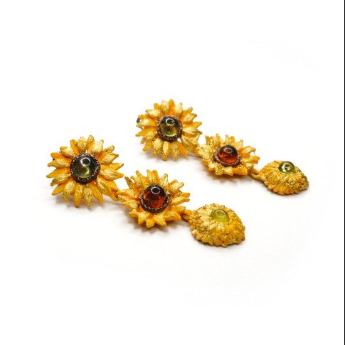 Van Gogh Michael Michaud Drop earrings Sunflowers