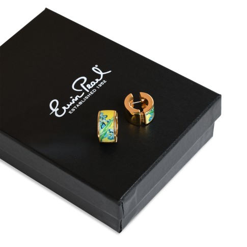 Van Gogh 22kt Goldplated hug earrings Irises, by Erwin Pearl®