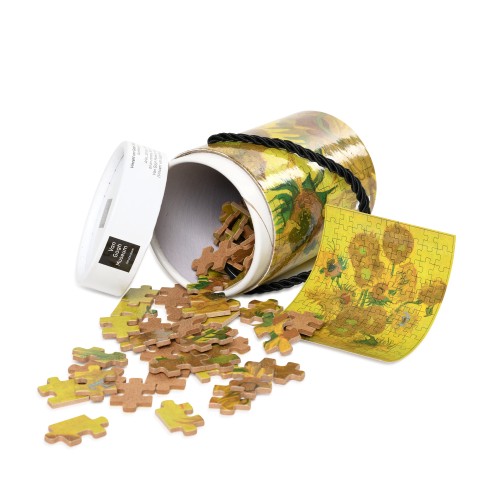 Van Gogh Wooden puzzle in can, Sunflowers