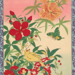 Van Gogh Giclée, Herfstbloemen, gele vogel en insecten