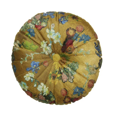 Cushion Vincent's flowers gold Ø40 cm, Beddinghouse x Van Gogh Museum®