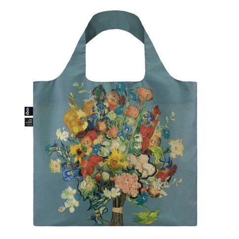 Bag Vincent's flowers blue, LOQI x Van Gogh Museum