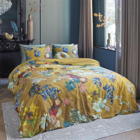 Duvet cover Vincent's flowers all over gold, Beddinghouse x Van Gogh Museum®