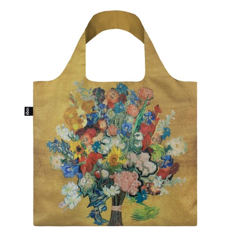 Bag Vincent's flowers gold, LOQI x Van Gogh Museum