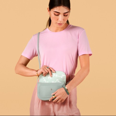 Van Gogh Keecie Leather bag Dusty Green