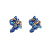 Porcelain Gold Leaf Earrings stud, Van Gogh Irisses