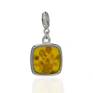 Van Gogh Silvertone keychain charm Sunflowers, by Erwin Pearl®