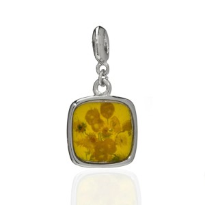 Van Gogh Silvertone keychain charm Sunflowers, by Erwin Pearl®