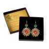 Van Gogh Red/Green Sunflowers Earrings