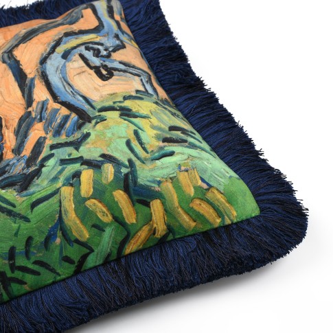 Van Gogh Cushion cover fringed Tree Roots 30x45