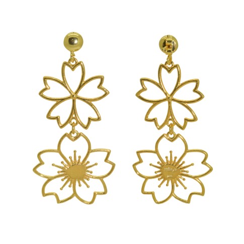 Van Gogh Gold-plated drop earrings Almond Blossom, by Miccy’s