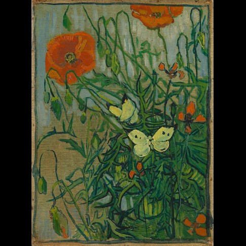 Van Gogh Giclée, Butterflies and Poppies