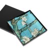 Van Gogh Luxury silk twill scarf Almond Blossom with rose rim