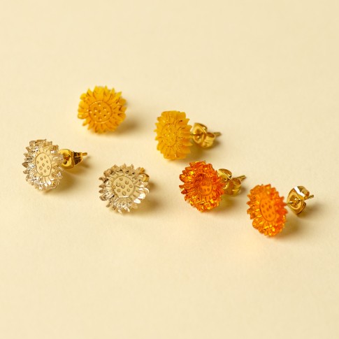 Van Gogh Sunflowers 3-Piece Stud Earrings