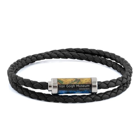 Van Gogh Tateossian leather braided bracelet black